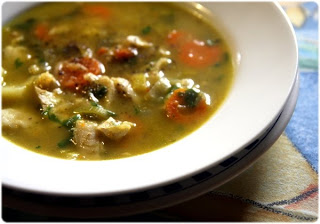 Soupe de poisson et légumes à la portugaise